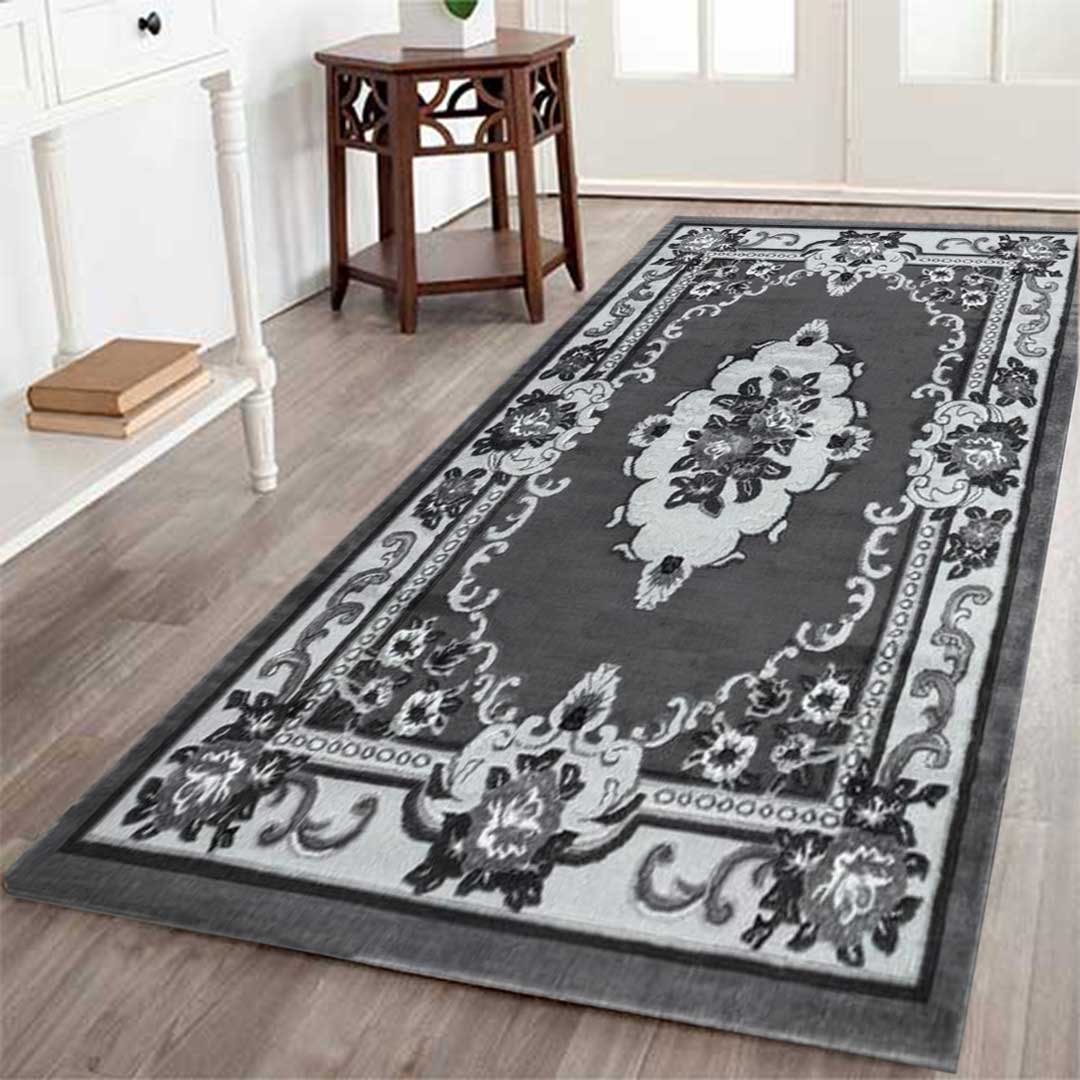Wadan Gewels - Stylish Traditional Runner Rugs Darke Grey