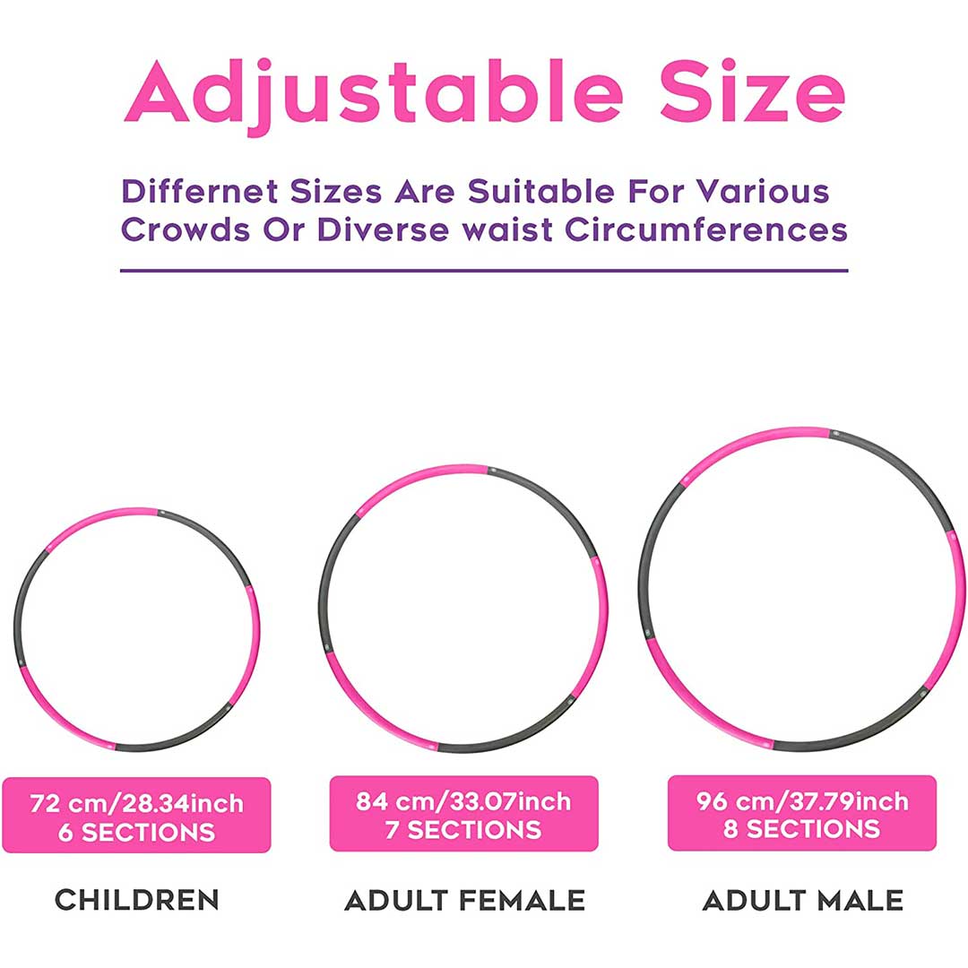 Wadan Ajustable Hula Hoops style sizes