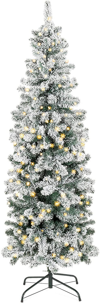 Wadan 6FT Christmas Tree with Snow and Lights 2