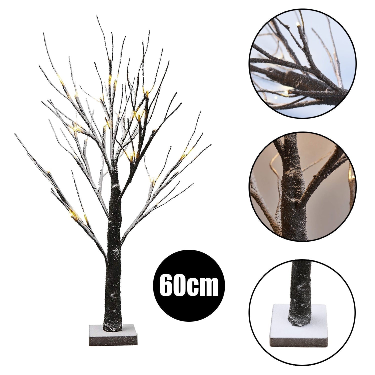 2FT Pre-Lit Snowy Twig Christmas Tree 2