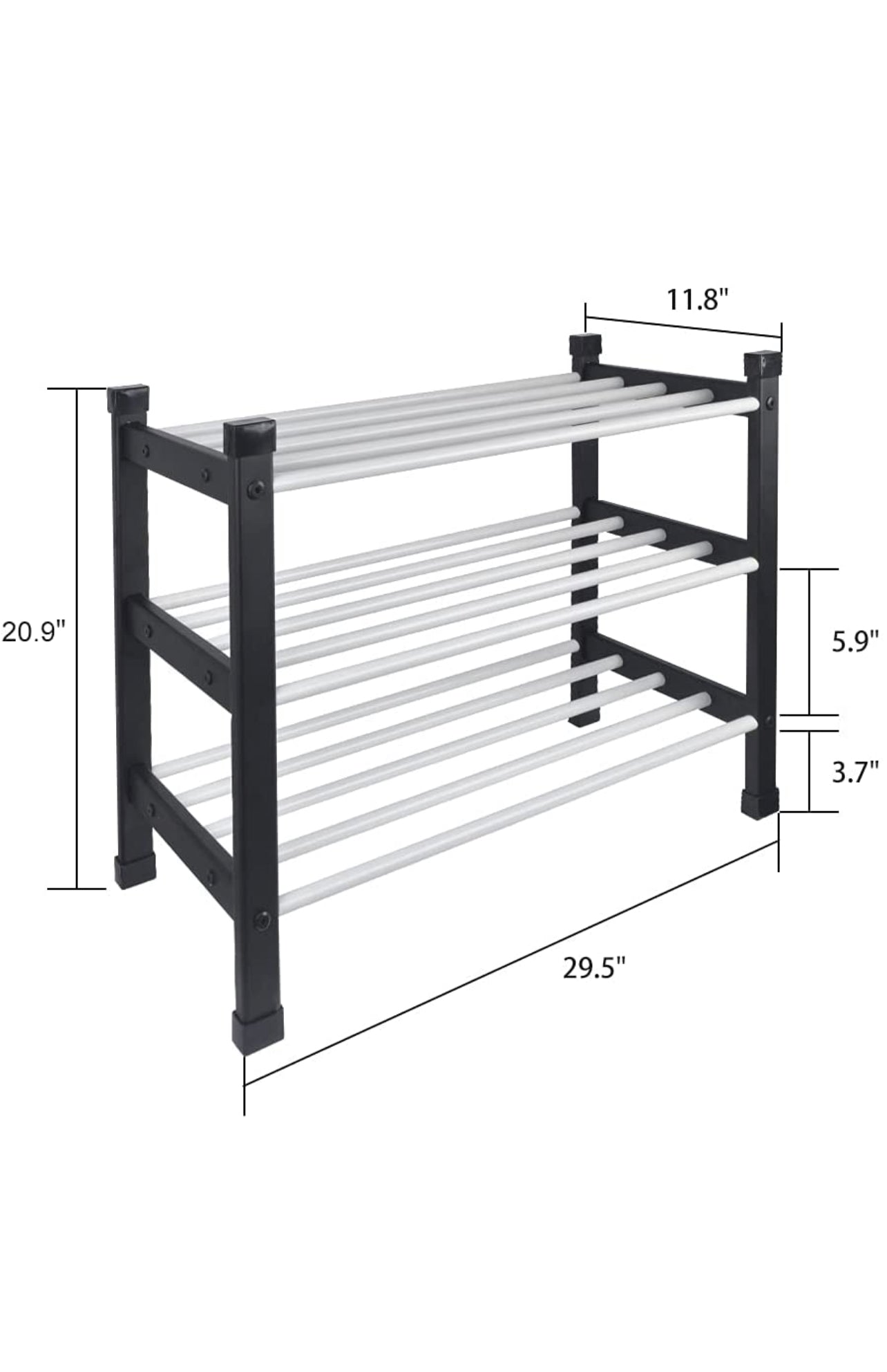 Wadan 3 tier Shoe Rack White Shoe Storage Rack