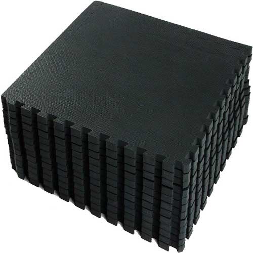 Wadan Interlocking Foam Mats For Gym Exercise - ( 60x60cm) Black 