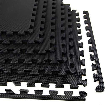 Wadan Interlocking Foam Mats For Gym Exercise - ( 60x60cm) Black 