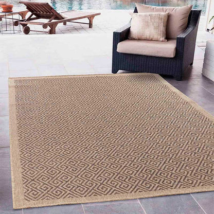 Wadan Harper Greek Key - Indoor / Outdoor Rugs Tan Main 