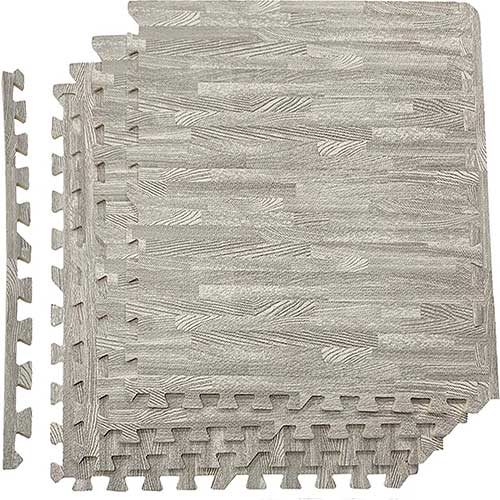 Eva Grey Interlocking Foam Mats Wood Effect - Floor Tiles Wadan ( 60x60cm)