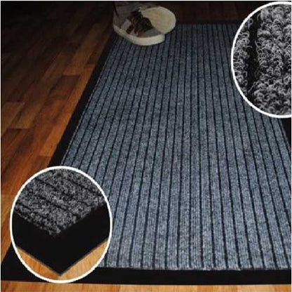 Dark Grey Door Mat Non-Slip Washable Rubber Barrier Mats Front Door Mat-All Sizes