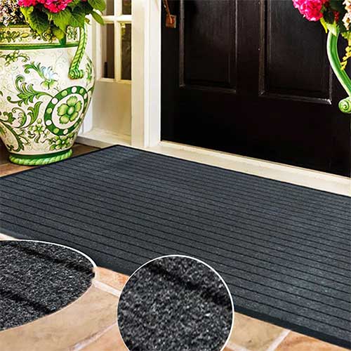 Dark Grey Door Mat Non-Slip Washable Rubber Barrier Mats Front Door Mat-All Sizes