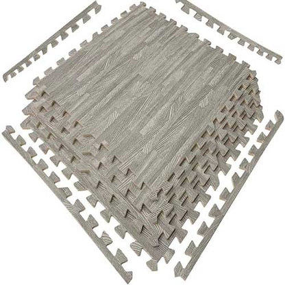 Eva Grey Interlocking Foam Mats Wood Effect - Floor Tiles Wadan ( 60x60cm)