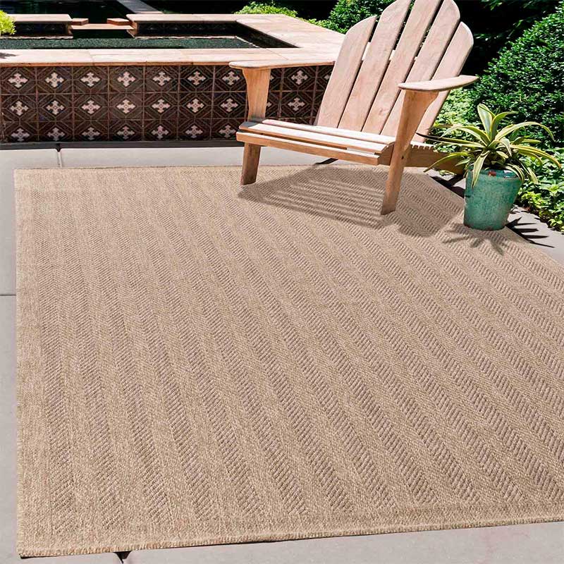 Wadan Herringbone - Indoor / Outdoor Rugs Tan Main 