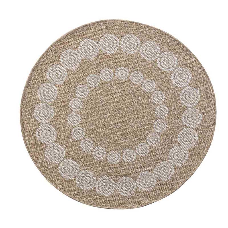 Wadan Harper Circle Rugs- 120cm Indoor / Outdoor Cream Portrait 