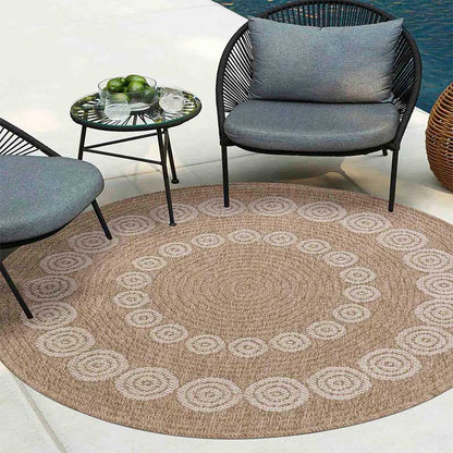 Wadan Harper Circle Rugs- 120cm Indoor / Outdoor Cream Main 