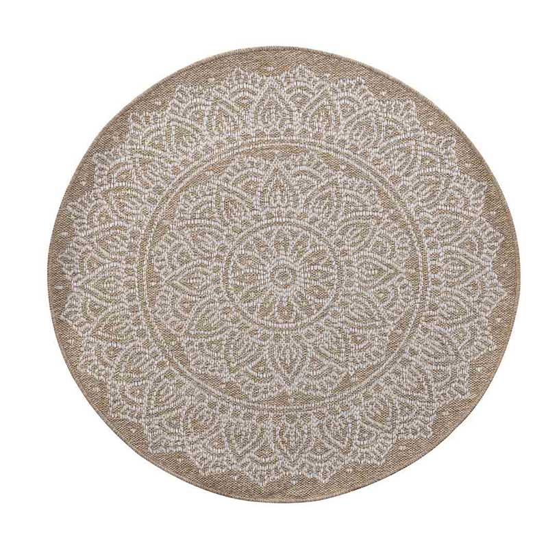 Wadan Harper Floral Circle Rugs- 120cm Indoor / Outdoor Cream portrait 