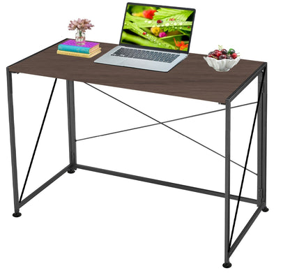 Wadan Corner Table For Computer, No Assembly Required Foldable & Portable