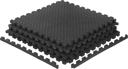 Wadan Black Interlocking Foam Gym Mats For Exercise - Wadan ( 60x60cm)