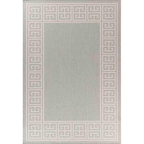 Wadan Sky Border Jute Grey - Indoor / Outdoor Runner Rugs Portrait Silver 