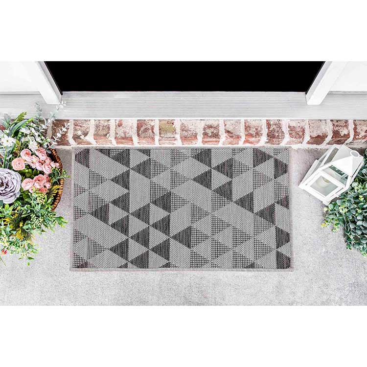 Wadan Sky Triangle Grey Rugs - Indoor / Outdoor Mat 