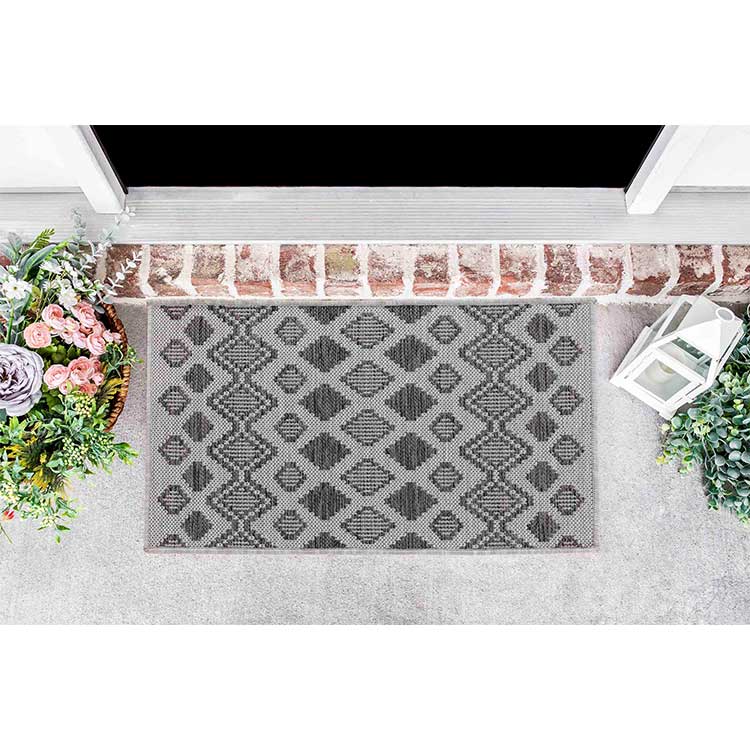 Wadan Sky Check Grey - Indoor / Outdoor Rugs