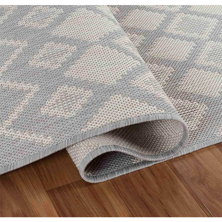 Wadan Sky Check Grey - Indoor / Outdoor Runner Rugs Silver Zoom 