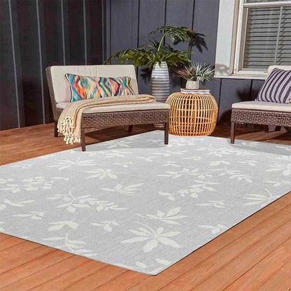 Wadan Sky Flower Grey - Indoor / Outdoor Rugs Silver Main 2 