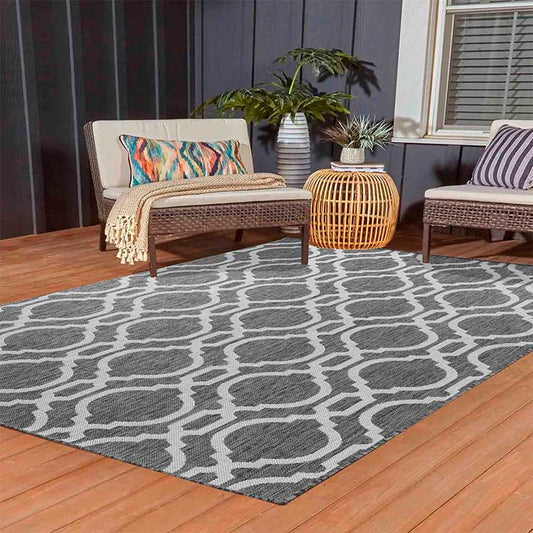 Wadan Sky Trellis Grey Indoor / Outdoor Rugs Main 