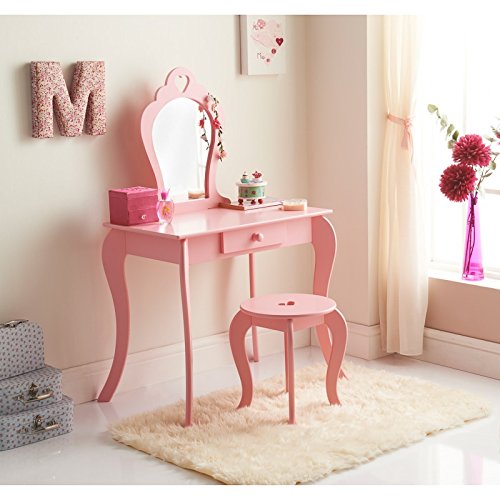 Wadan Amelia Vanity Set with Stool & Mirror - Childrens Dressing Table