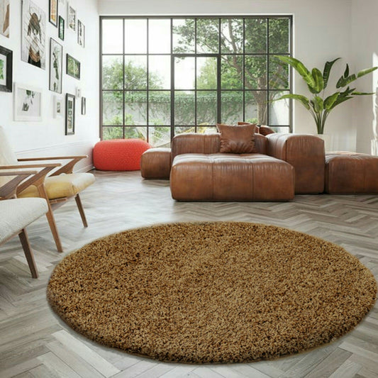 Wadan Dark Beige Round Rugs Machine Washable Rugs