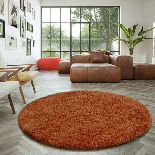 Wadan Terracotta Round Rugs - 120cm