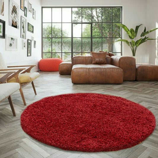 Wadan 120cm Red Round Rugs Living Room Rugs