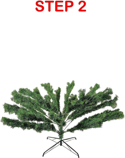 Wadan Green Artificial Christmas Tree, Xmas Tree Easy Assembly Foldable, Reusable, Strong Stand, Indoor Outdoor Decoration For Christmas