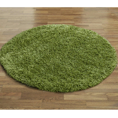 Wadan Green Shaggy Rugs 120cm Round Rugs