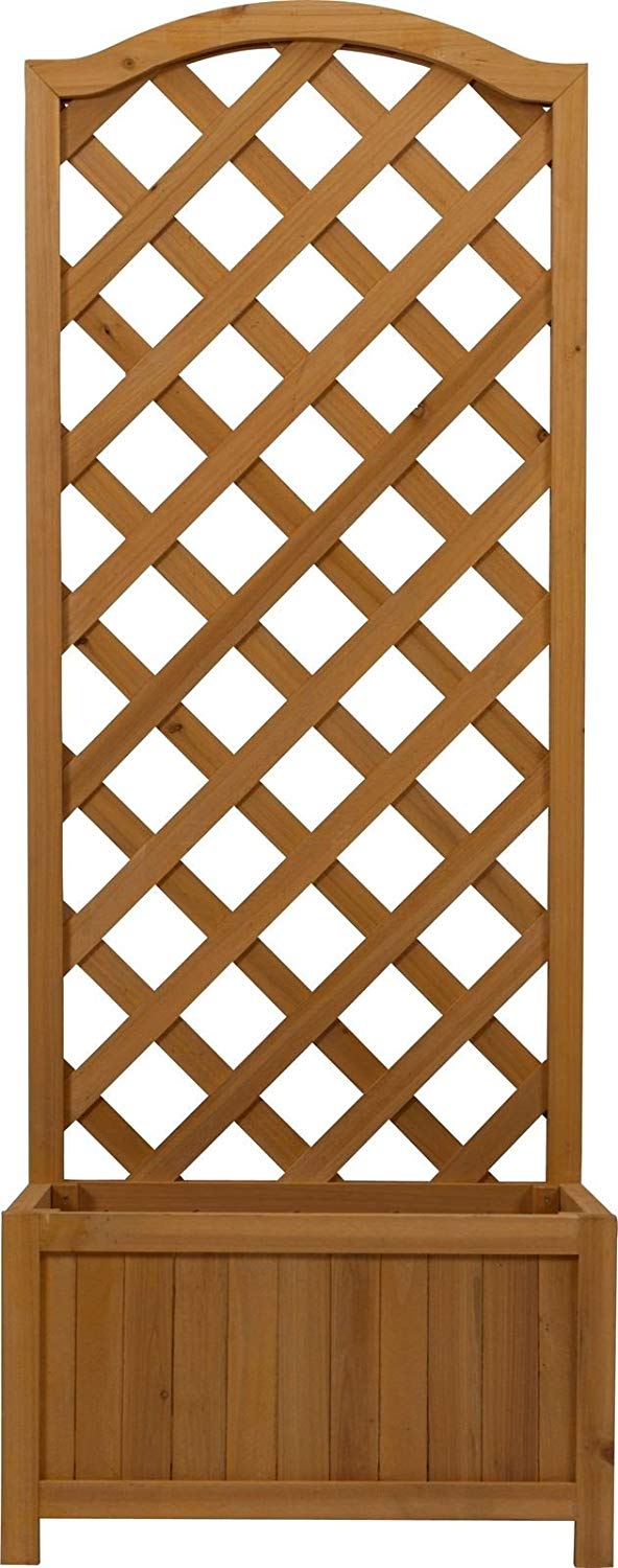 Wadan Lattice Tall Wooden Planter Box | Wooden Plant Stand