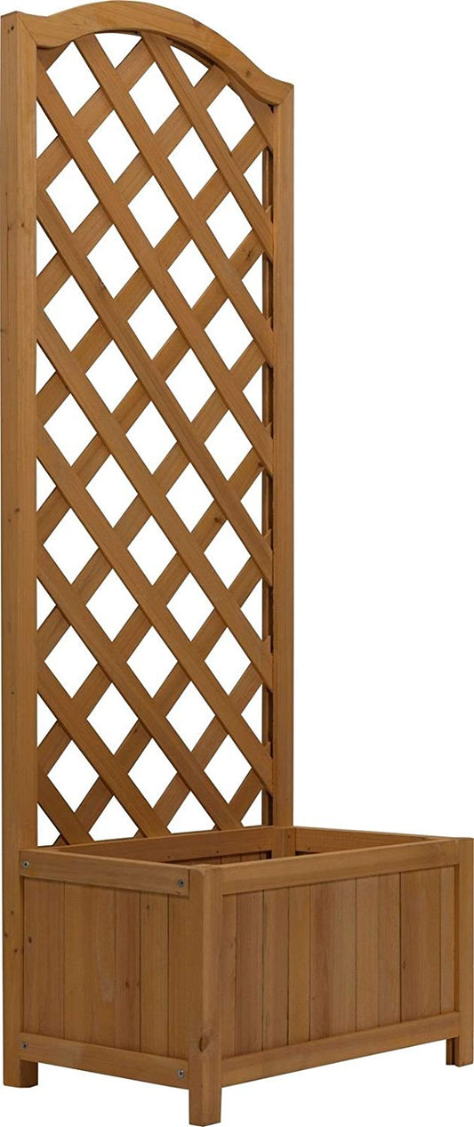 Wadan Lattice Tall Wooden Planter Box | Wooden Plant Stand