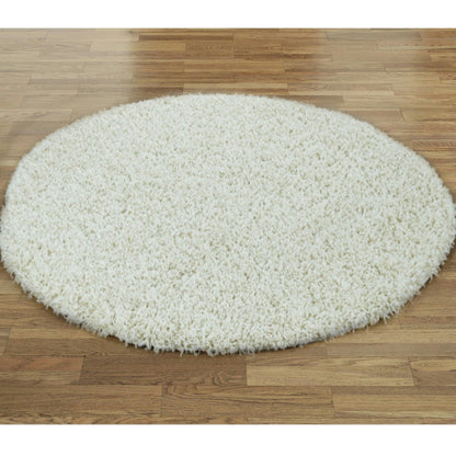 Wadan Circle White Fluffy Rugs Machine Washable Rugs UK