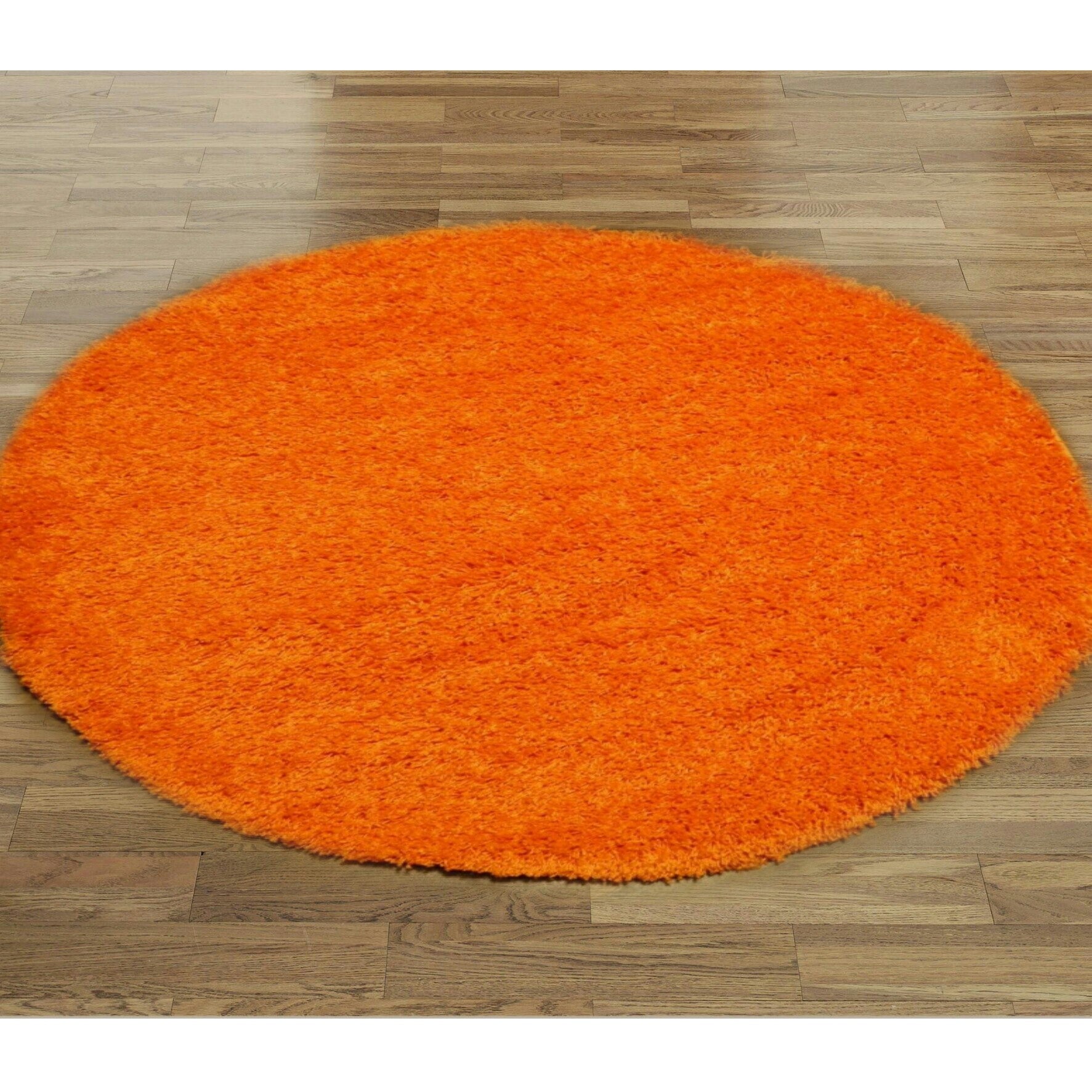 Wadan Orange Rugs Machine Washable Round Rugs