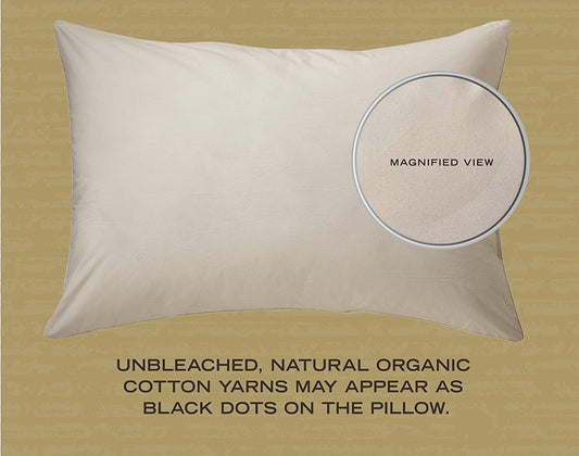 Wadan AllerEase Organic Cotton Cover Allergy Protection Pillow, Standard/Queen