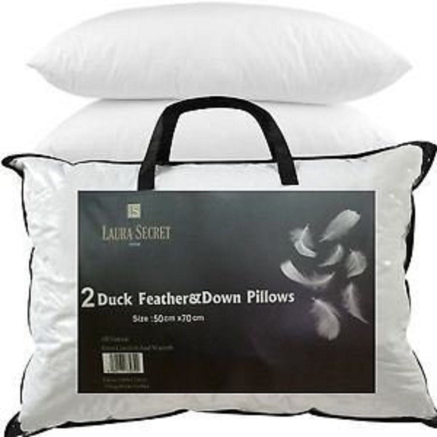 Wadan Luxury Duck Feather and Down Pillow Pair High Quality Comfortable Soft For Beds ( OK )