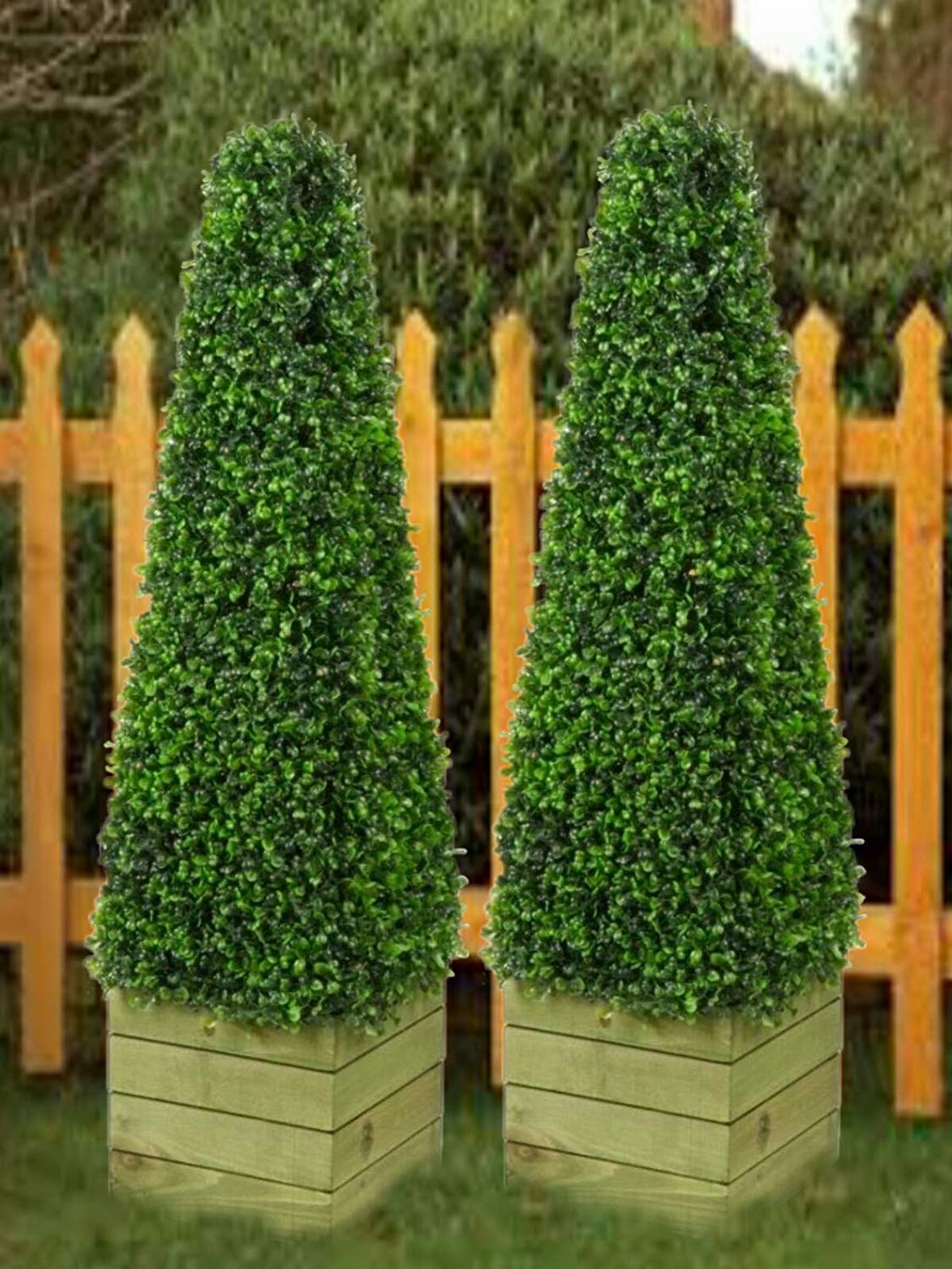 Wadan 2 x Artificial Trees 3ft Pyramid Cones - Indoor artificial trees - Topiary trees